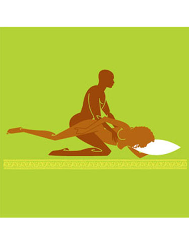 We dig this move for hot weather because it minimizes full-body contact. Lie on your side. Your man kneels directly behind your butt, leaning ever-so-slightly over your body. He should push one of his knees between your legs, positioning his body so he can penetrate you. He places one hand on your back to help support himself as he goes for the plunge.