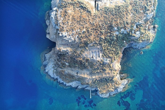 Αεροφωτογραφία τμήματος της βραχονησίδας «Βρυοκαστράκι» (φωτ. Κώστα Ξενικάκη)